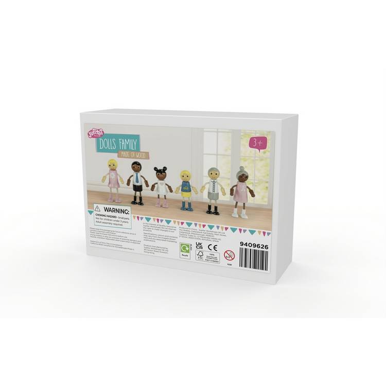 Wooden doll family set with 6 characters, UK version