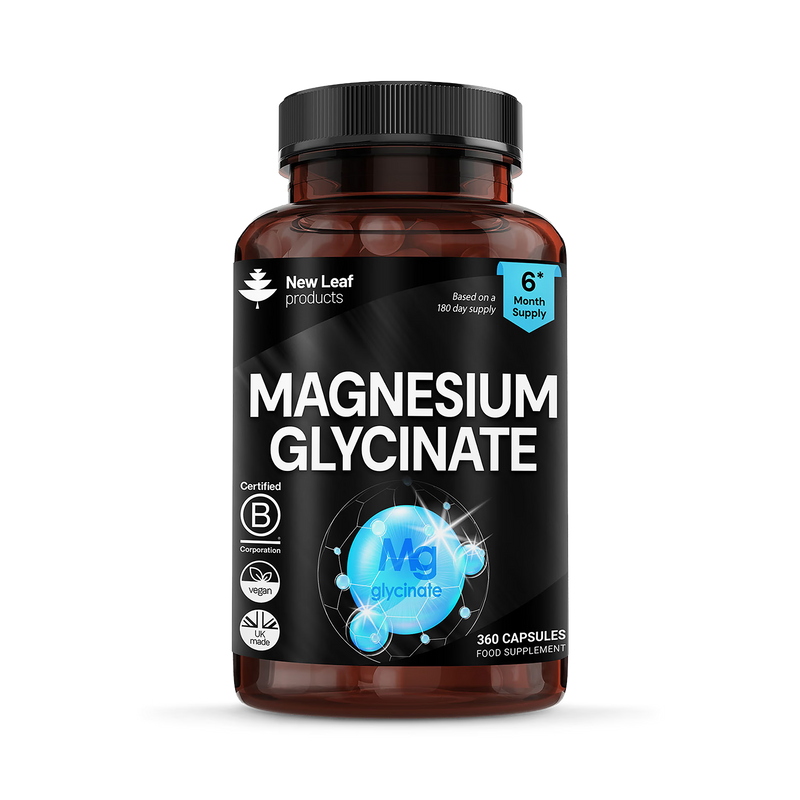New Leaf Magnesium Glycinate 360 capsules, imported from the UK