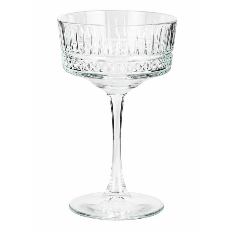 Argos Home pressed champagne coupe glasses set, imported from the UK