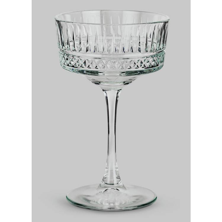 Argos Home pressed champagne coupe glasses set, imported from the UK