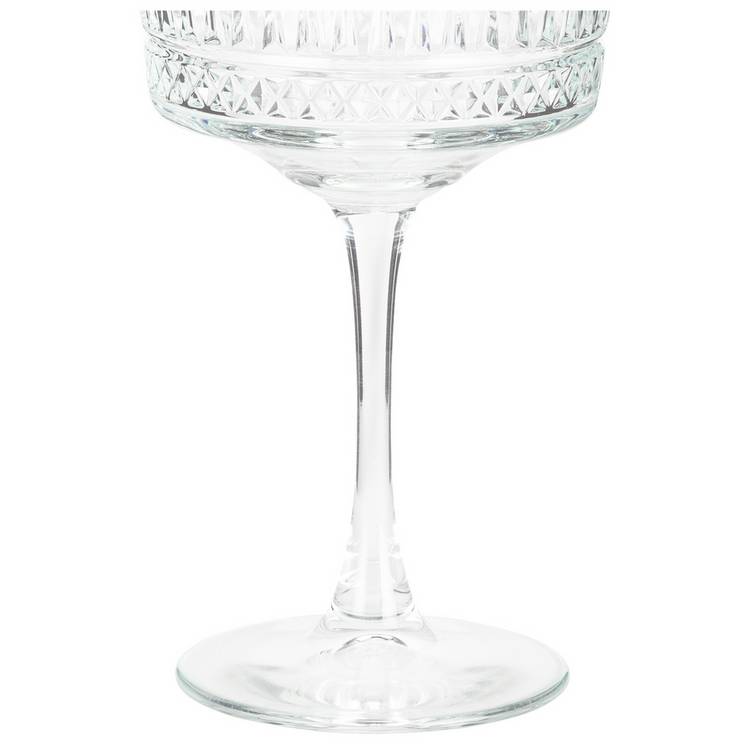 Argos Home pressed champagne coupe glasses set, imported from the UK