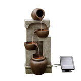 Teamson Home solar powered water fountain with stone effect finish (British brand)