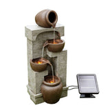 Teamson Home solar powered water fountain with stone effect finish (British brand)