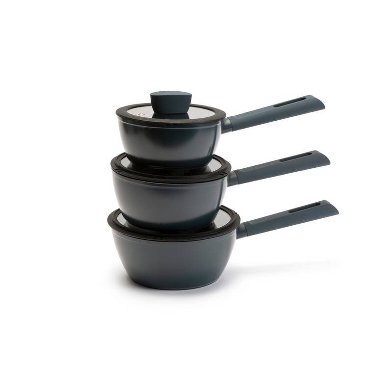 Habitat 3 piece pan set 16cm 18cm 20cm (British brand)