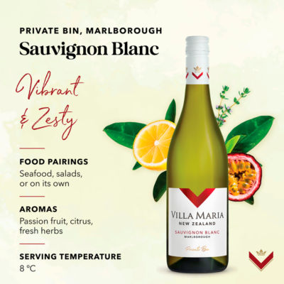 Villa Maria Private Bin Sauvignon Blanc white wine 750ml (British brand)