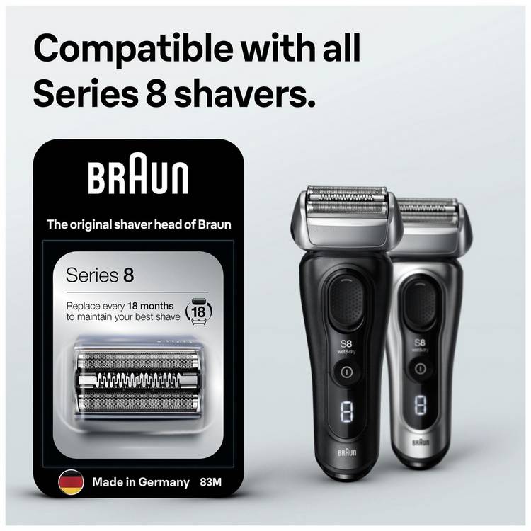 Braun Series 8 shaver head replacement 83M, UK version