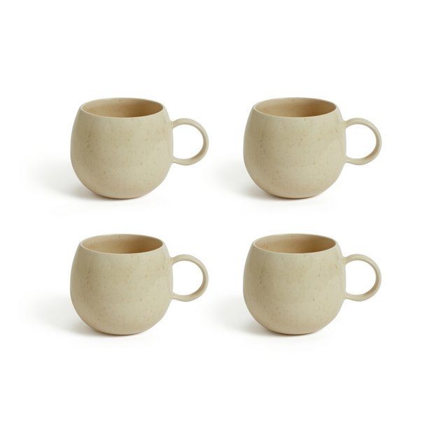 Habitat natural stoneware mugs set of 4, imported from the UK