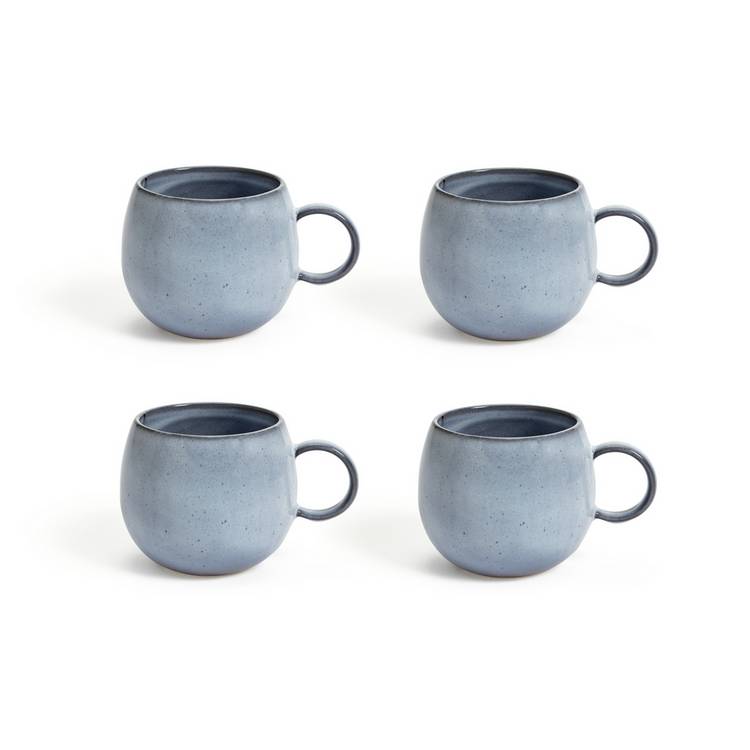 Habitat stoneware mugs set of 4 blue (British brand)