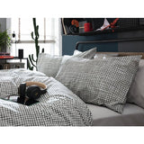 Habitat white black check pillowcase pair (British brand)