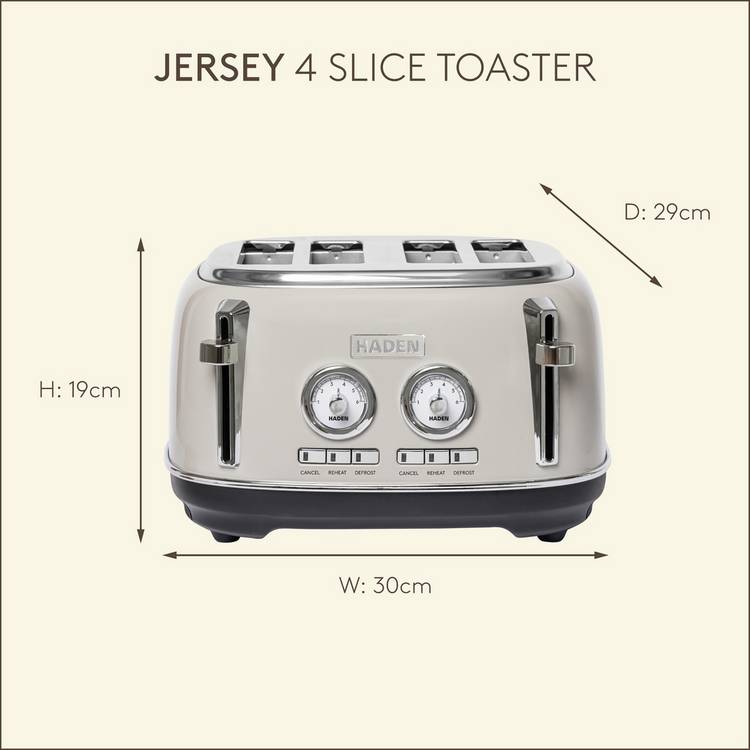 Haden Jersey 4 slice toaster in putty - British product