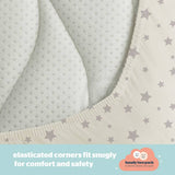 Silentnight grey fitted sheets for Moses basket, UK version