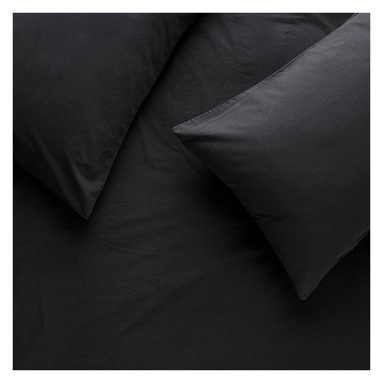 Habitat washed cotton standard pillowcase pair charcoal (British brand)