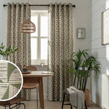 Argos Habitat Cabin Geometric Eyelet Curtains Green 117x137cm- Buy online at McGrocer
