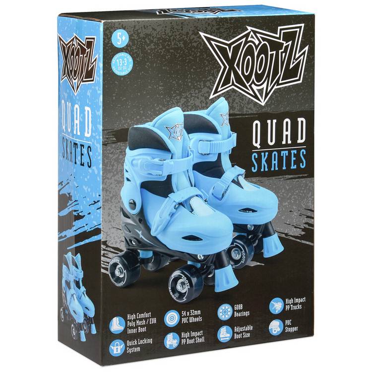 Xootz adjustable quad skates black and blue - British product