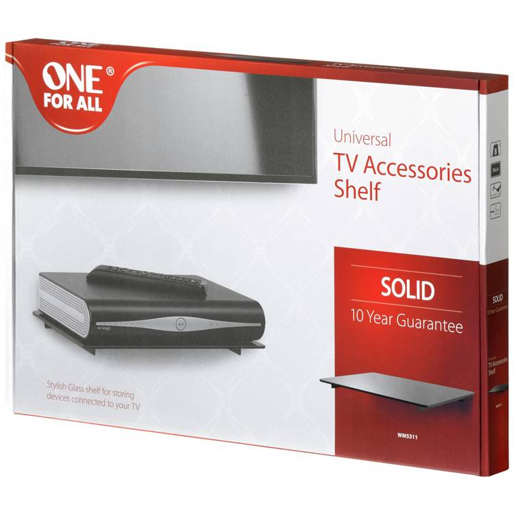 One For All WM5311 tempered glass media shelf (British brand)