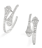 Marli New York small white gold diamond Cleo hoop earrings, UK version