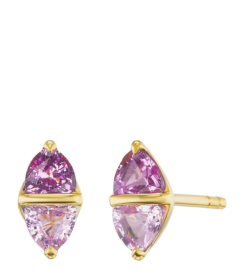 Emily P. Wheeler Tilly stud earrings yellow gold sapphire 8.5mm, UK version