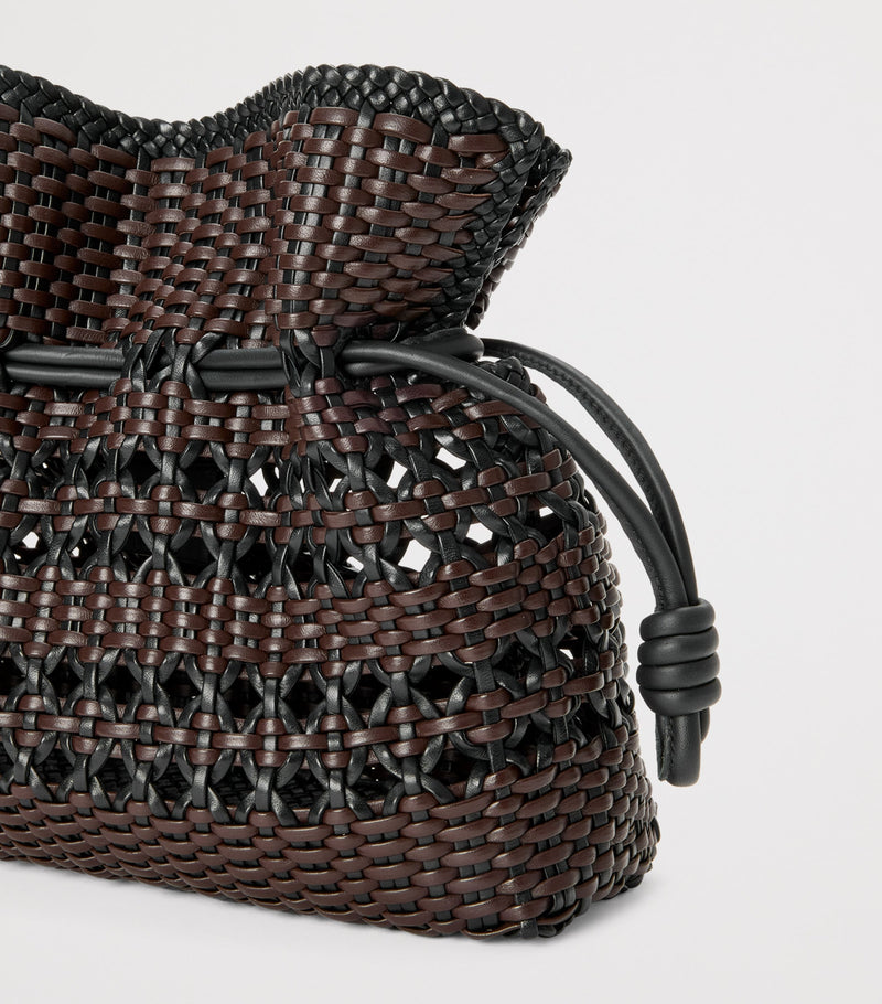 LOEWE Flamenco clutch bag in woven leather (British brand)