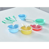 Casdon toy pan set with realistic cookware, UK version