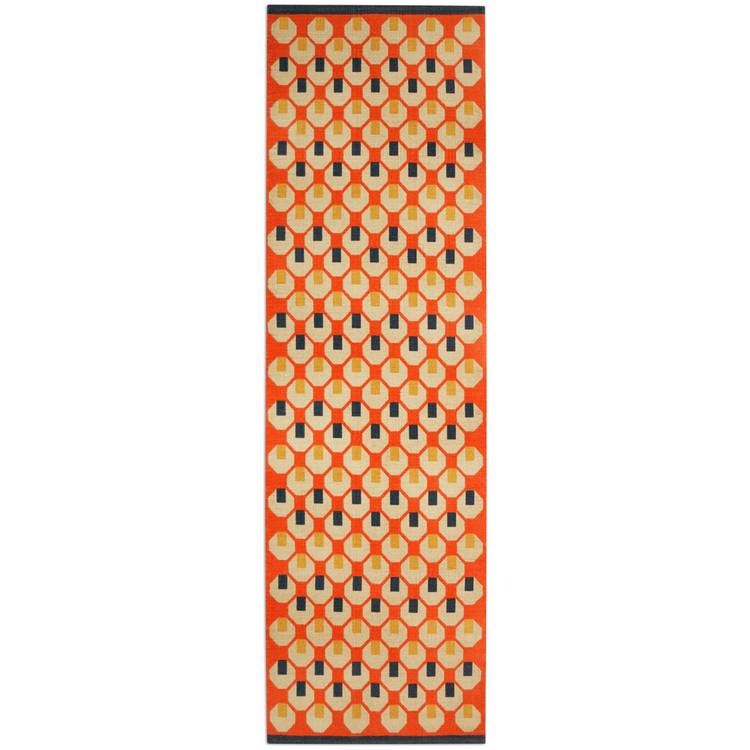 Habitat geometric orange cotton runner 250x75cm, UK version