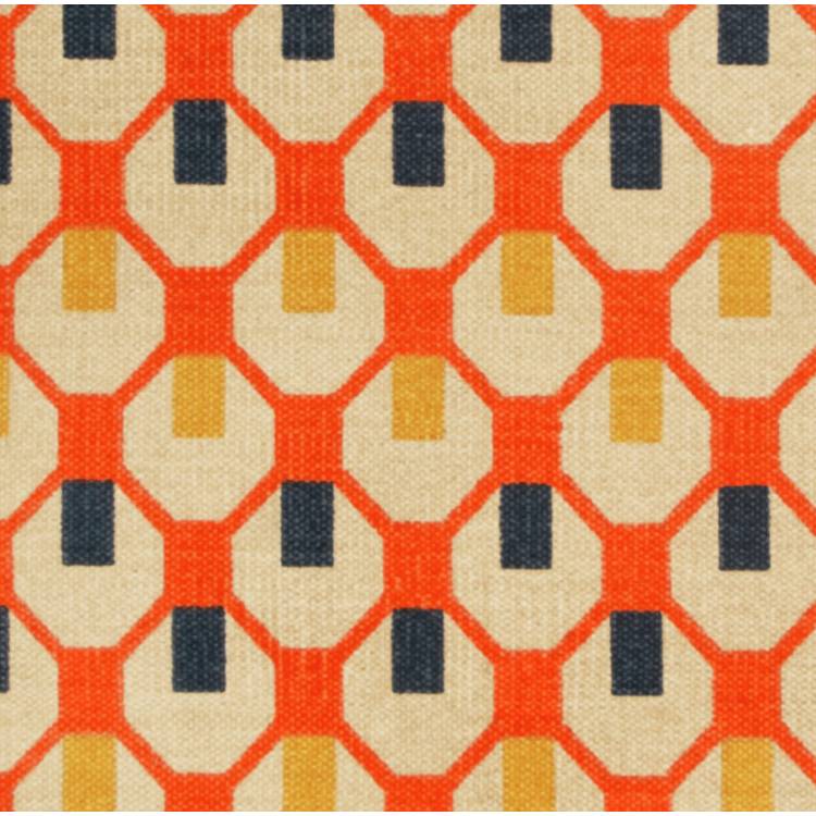 Habitat geometric orange cotton runner 250x75cm, UK version