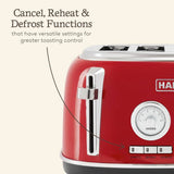 Haden red 4 slice toaster, imported from the UK