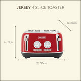 Haden red 4 slice toaster, imported from the UK