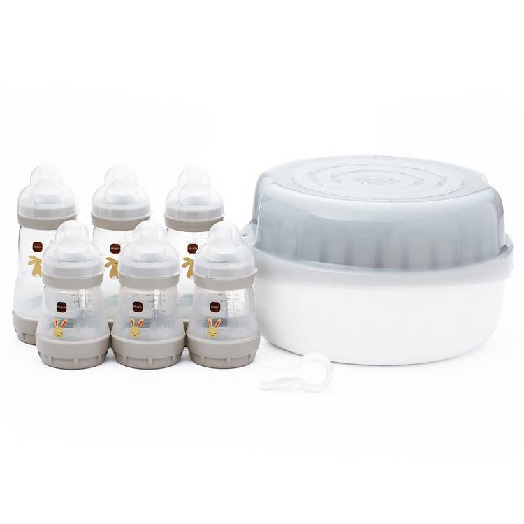 MAM Bottle & Microwave Steriliser Set grey, imported from the UK