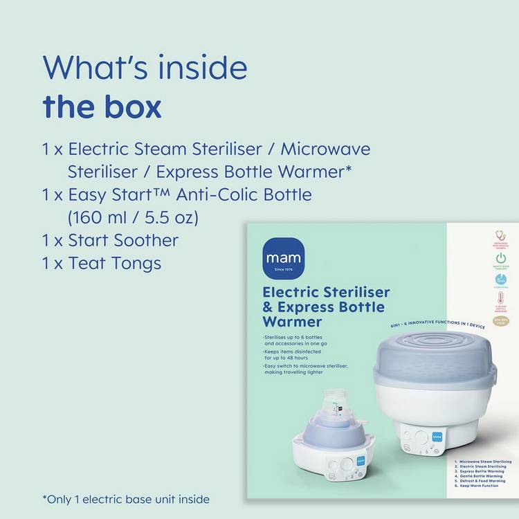MAM electric steriliser and bottle warmer grey (British brand)