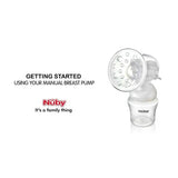 Nuby single manual breast pump with 180ml bottle and accessories, UK version