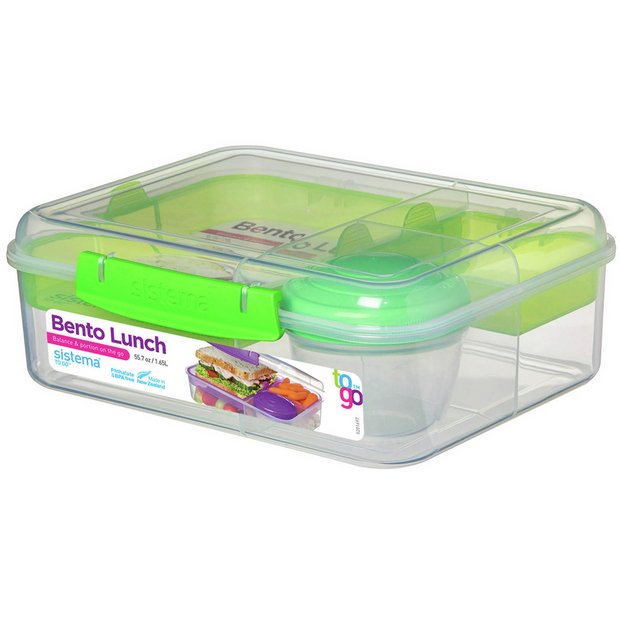 Sistema To Go Bento Lunchbox with easy-lock clip - British product