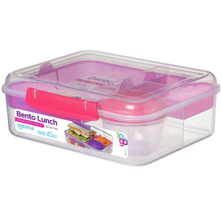 Sistema To Go Bento Lunchbox with easy-lock clip - British product