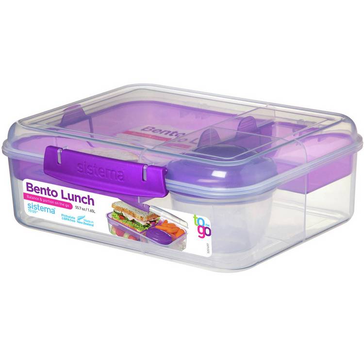 Sistema To Go Bento Lunchbox with easy-lock clip - British product