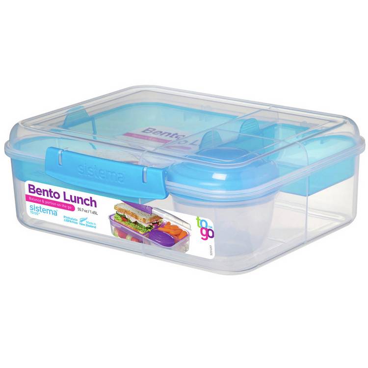 Sistema To Go Bento Lunchbox with easy-lock clip - British product
