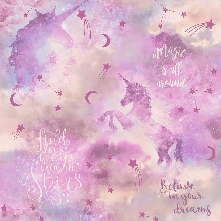 Arthouse Galaxy Unicorn wallpaper Blush Pink (British brand)