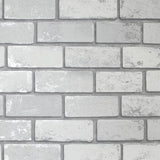 Argos Arthouse Metallic Brick Silver Wallpaper 53cm x 10.05m- Buy online at McGrocer