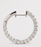 SHAY white gold diamond three-sided hoop earrings, UK version