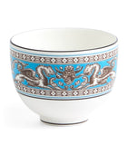 Wedgwood Florentine Turquoise bone china tea set with teapot and bowls (British brand)