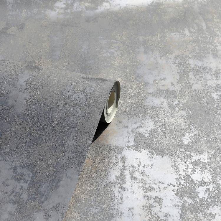 Arthouse Stone Texture Charcoal Grey Wallpaper, imported from the UK