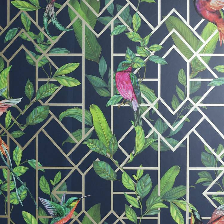 Arthouse tropical navy wallpaper 53cm x 10m, UK version