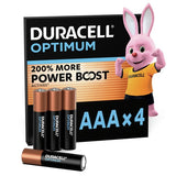 Duracell Optimum AAA batteries 4-pack, imported from the UK