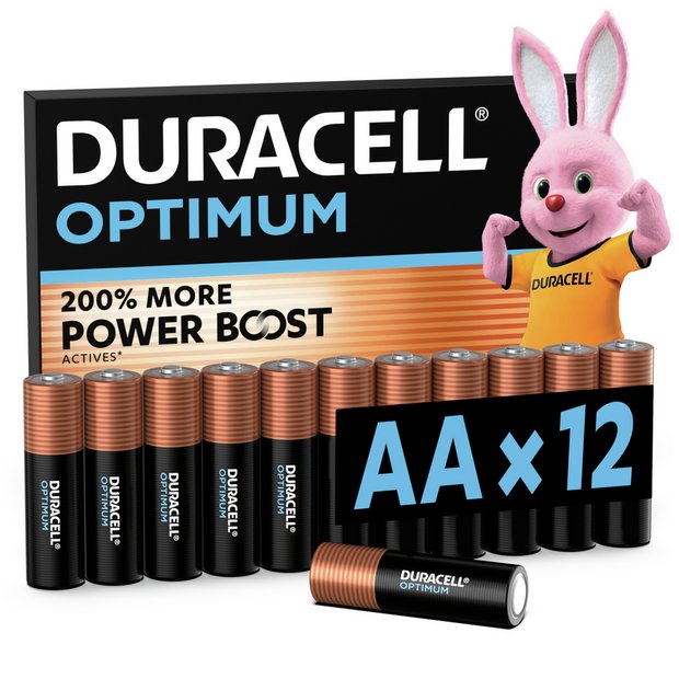 Duracell Optimum AA batteries pack of 12, UK version
