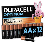 Duracell Optimum AA batteries pack of 12, UK version
