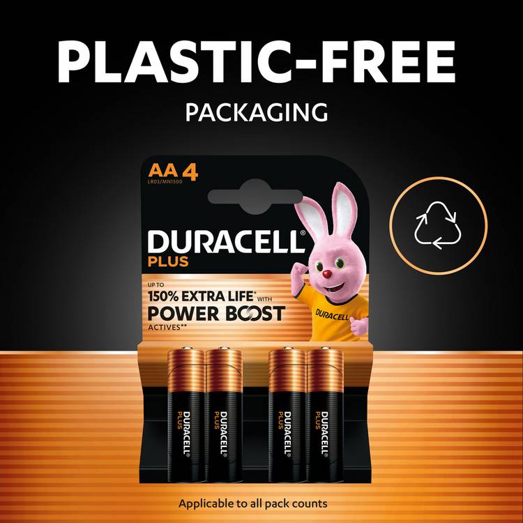 Duracell Plus alkaline AA batteries pack of 8 - British product