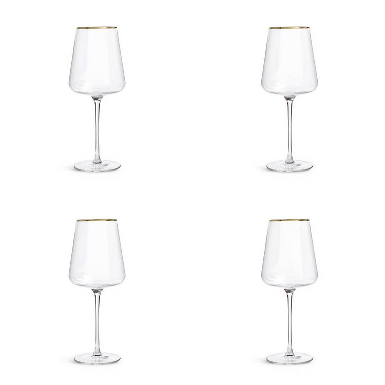 Argos Home gold rim wine glasses set of 4 - British product