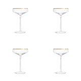 Argos Home gold rim champagne coupe set of 4 glasses, UK version