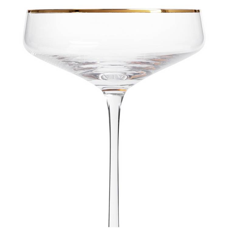Argos Home gold rim champagne coupe set of 4 glasses, UK version