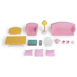 Wooden dollhouse living room set 15-piece for 10cm dolls, UK version