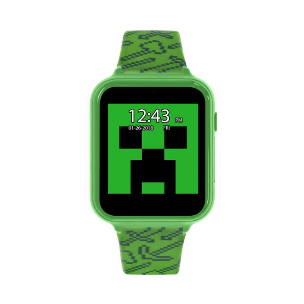 Minecraft kids green silicone strap interactive watch (British brand)