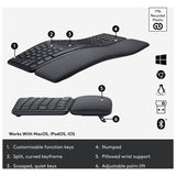 Logitech ERGO K860 wireless ergonomic keyboard Grey, imported from the UK